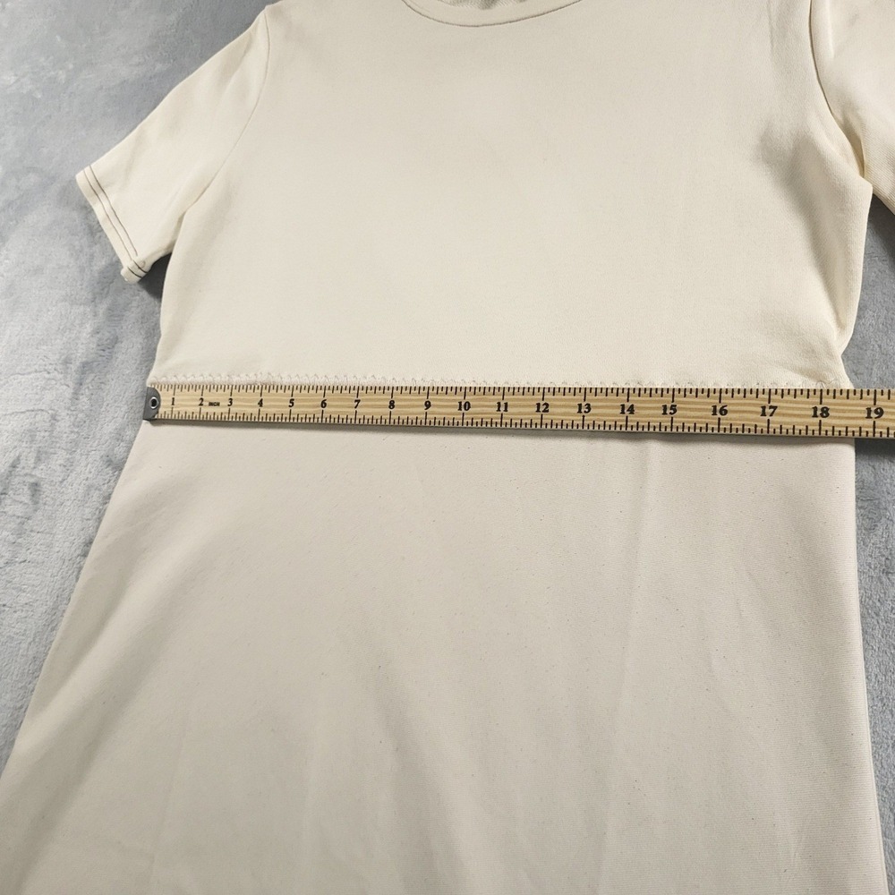 Jacquie The Label Womens L Thick Cotton Two-Tone Mini Dress Lace Trim - Picture 6 of 12